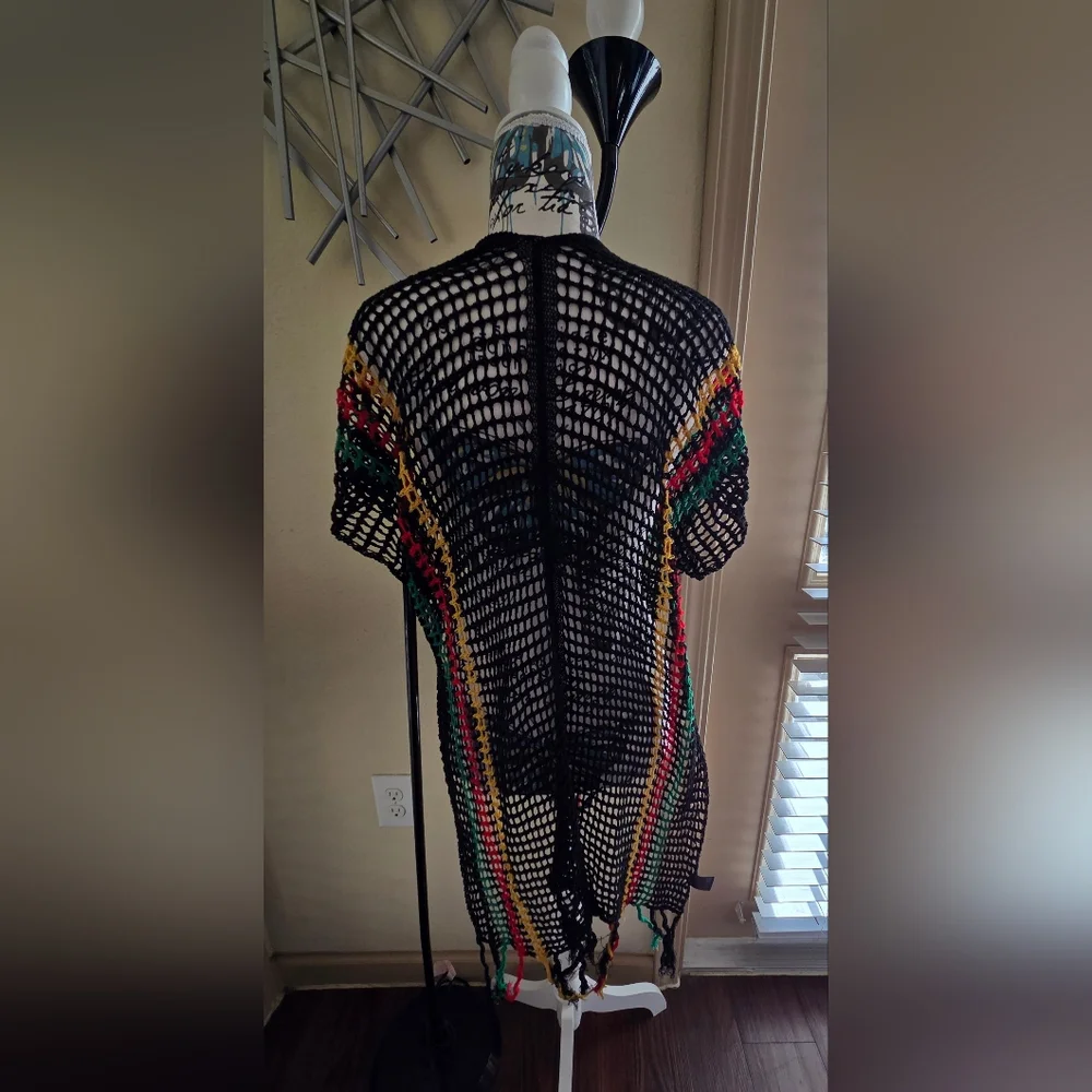 Colorful Crochet Open-Front Vest - Picture 3 of 3